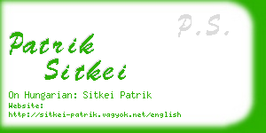 patrik sitkei business card